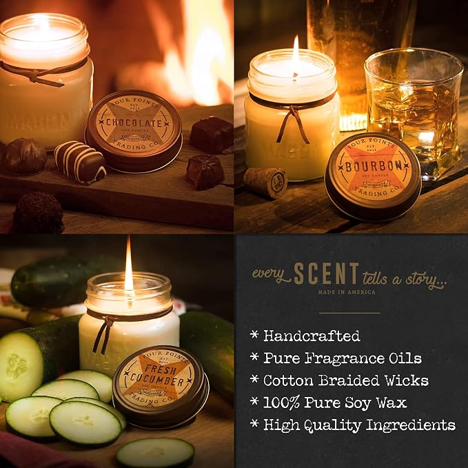 Rose 8 Oz Scented Soy Aromatherapy Candle w/Jar