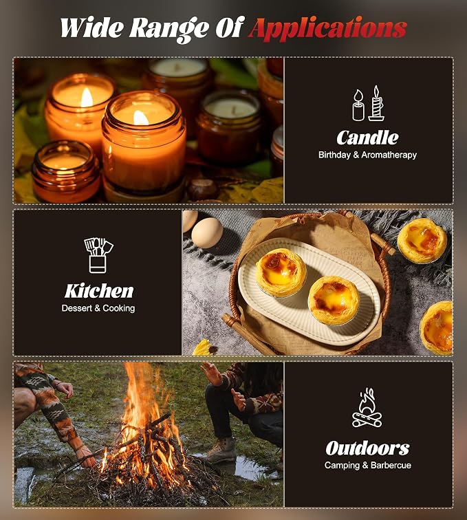 Samniu 4 Pack of Torch Lighter, Jet Flame, Butane gas, Mini Refillable Windproof Lighters, for candle, fireplace, grill (Gas not Included)