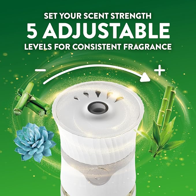 Air Wick Plug in Scented Oil Refill, 5 ct, Blue Agave and Bamboo, Air Freshener, Essential Oils
