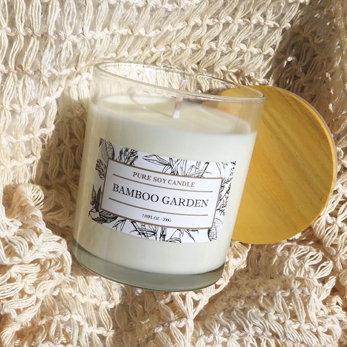 Aronica High End Hostess Gifts for Woman, Bamboo Jasmine Candle, Soy Candles for Home Scented, Non Toxic New Home Candle, Natural Summer Candles