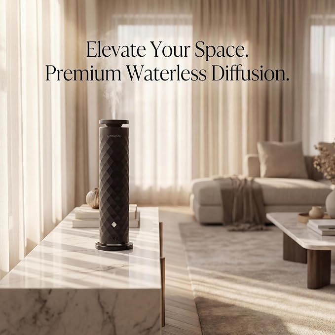 Essential Oil Diffuser Bundle - Cordless Waterless Diffuser for Home, Office, Car, Bathroom – USB Rechargeable Remote Control Portable Nebulizer Aromatherapy Diffusers – 1,100Sq. Ft. Coverage