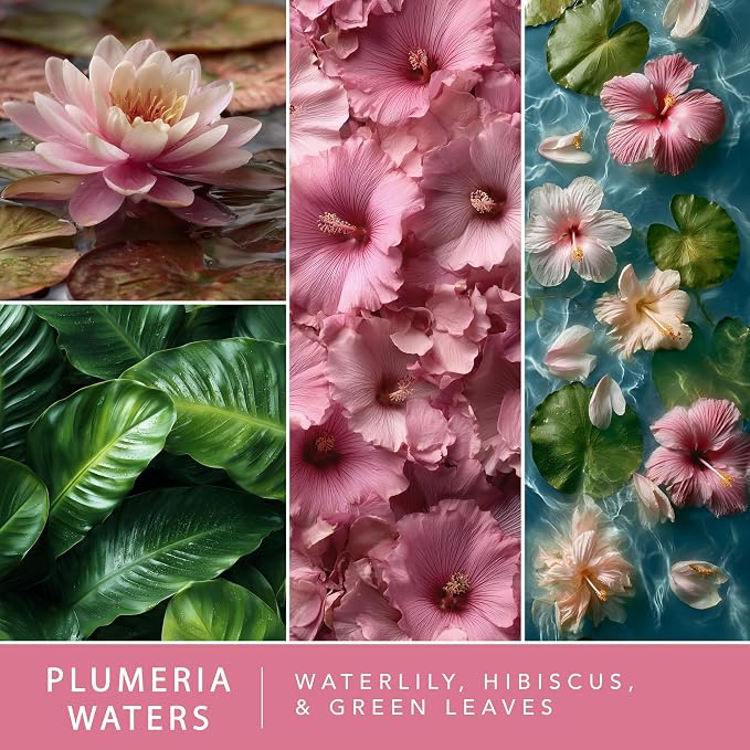 Scentsationals Plumeria Waters Scented Wax Melts - Waterlily, Hibiscus, & Green Leaves, 10oz (24 Cubes)
