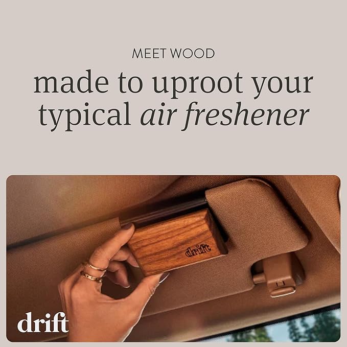 Drift Car Air Freshener - The Original Wood Air Freshener - Car Odor Eliminator - Long Lasting Scent - Metal Clip - Essential Oils - John Wick Scent 3 Pack Refill - NO CLIP INCLUDED