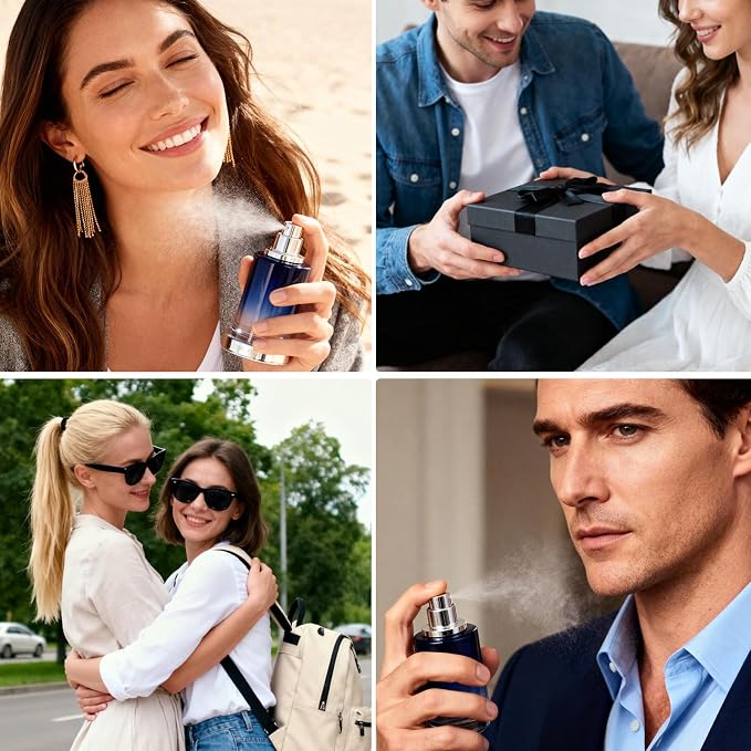 Black Glass Perfume Bottle - Empty Refillable Cologne Sprayer with Fine Mist Atomizer, Portable Travel Spray Container with 3 Dispenser Tools