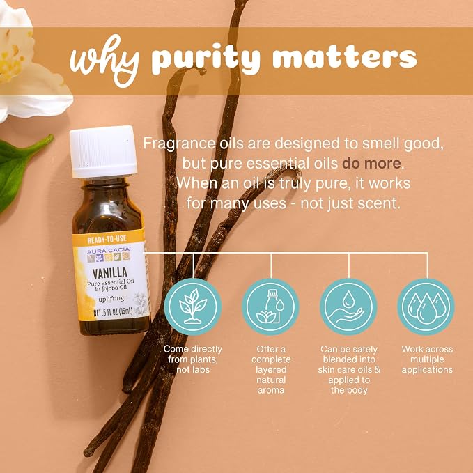 Aura Cacia Essential Oil, Uplifting Vanilla, 0.5 Fluid Ounce