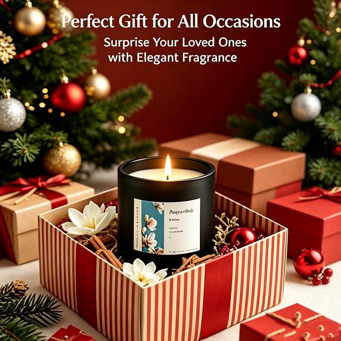 Scented Candle for Sleep & Relaxation, Magnolia Sandalwood Soy Candle, Long Lasting 50 Hour Burn, Floral Woody Home Aromatherapy Candle for Bedroom, Yoga, Bath Self Care & Gifts