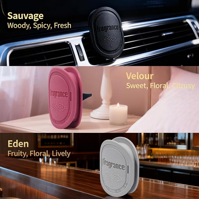 Strong Scent Car Air Freshener, Car Diffuser, Made from Natural Essential Oils, Slow Emission & Long Lasting, Refresh & Air Purifying, Non-toxic, Replaceable, SDS/SGS Certified, 1 Pack