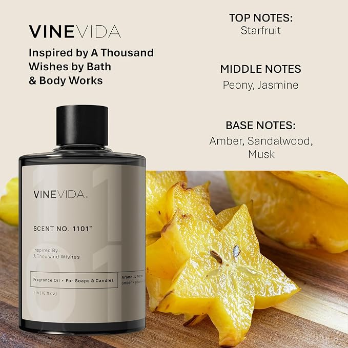 VINEVIDA [16oz] A Thousand Wishes Fragrance Oil for Candle Making Scents for Soap Making, Perfume Oils, Soy Candles, Home Scents Oil Diffusers, Bath Scent Bomb Oils, Linen Spray,Lotions, Car Freshies