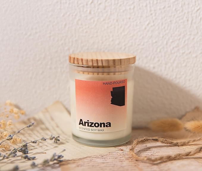 Arizona Gifts, Arizona Souvenirs & Gifts, Home Sick Jasmine Scented Candle, Natural Soy Wax & Natural Essential Oils