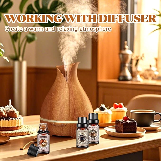 Bakery Essential Oils Set, Gifts for Mom & Wife, Fragrance Oils for Diffusers,Candle & Soap Making,Aromatherapy Oil -,Chocolate, Coffee Cake, Coffee, Apple Pie,Brown Sugar, Leather Scents