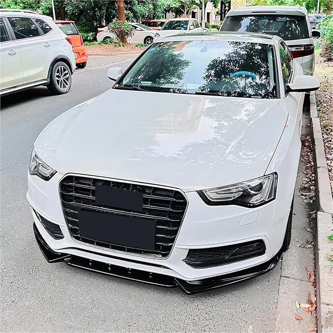 3Pcs Front Bumper Splitter Spoiler Lip For Audi A5 S-Line S5 2012-2017 Glossy Black Diffuser Body Kit