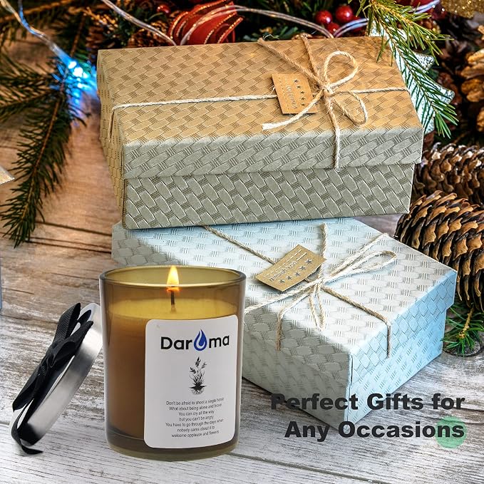Scented Jar Candle, Daroma Aromatherapy Candle With 100% Natural Soy Wax and Essential Oil, Long Burning Candle, Relaxing for Bath, Yoga,Work,Holiday Gifts for Birthday,Christmas,Lime Basil & Mandarin
