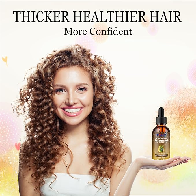Hair Oil for Normal to Medium Hair - Weightless Scalp & Hair Serum with Rosemary, Biotin & 25+ Botanicals - Smooths Frizz, Soothes Scalp, Adds Shine for Thinning Hair - For Women & Men, 60ml