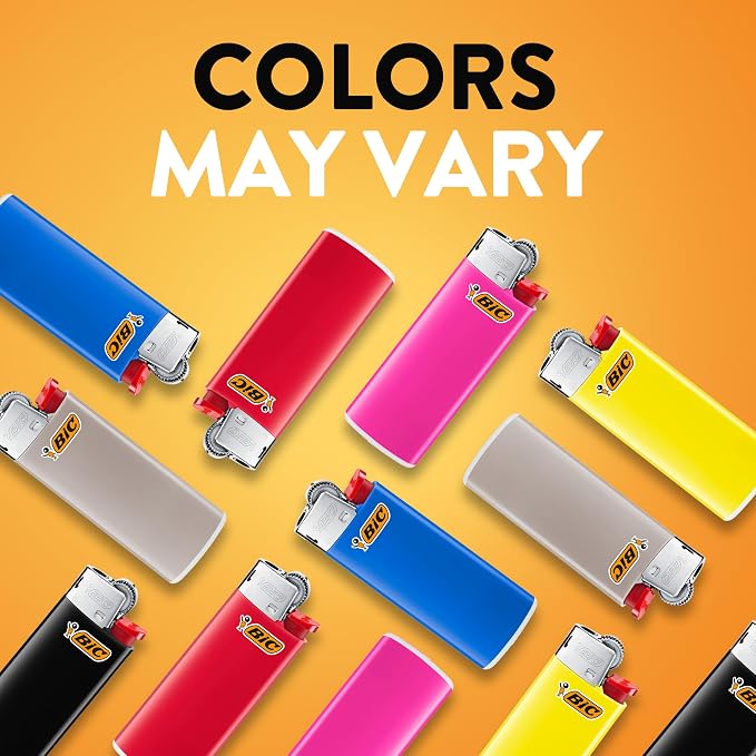 BIC Mini Lighters, Reliable and Safe, Lighters for Candles, Assorted Colors, 8-Pack of Pocket Lighters (Colors May Vary