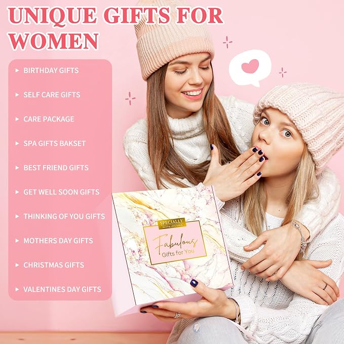 Gift Baskets for Women Birthday Gifts for Women Unique Get Well Gift for Woman Luxury Self Care Gifts for Woman Get Better Soon Care Package Set for Her Spa Kit Box for Best Friends, Girlfriend, Mom