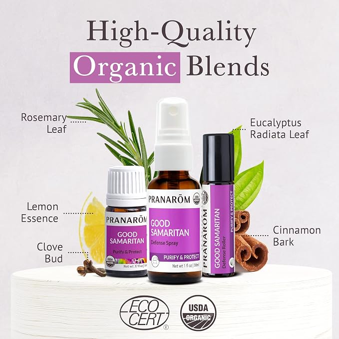 Pranarom - Good Samaritan Purify & Protect Essential Oil Blend Wellness Kit (3pk) - 100% Pure Essential Oil | USDA and ECOCERT Organic