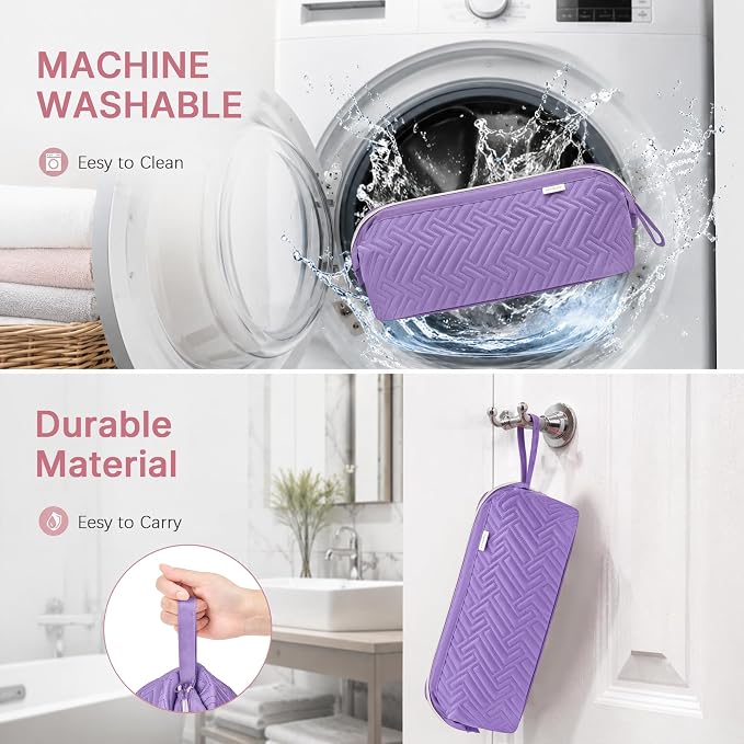 Leudes Hair Tools Travel Bag for Shark Flexstyle Carrying Case Portable Shark Hair Air Wrap Dryer Case Waterproof Dustproof Flat Curling Iron Travel Organizer (Purple)