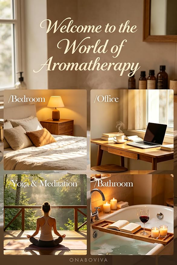 Essential Oil Diffuser - 2.4MHz Ultrasonic Glass Diffuser with Pulse/Continuous Mist & Night Light, Waterless Auto-Off, Silent Aromatherapy Diffuser for Home, Office, Yoga, Spa, Gifts & Home Decor.