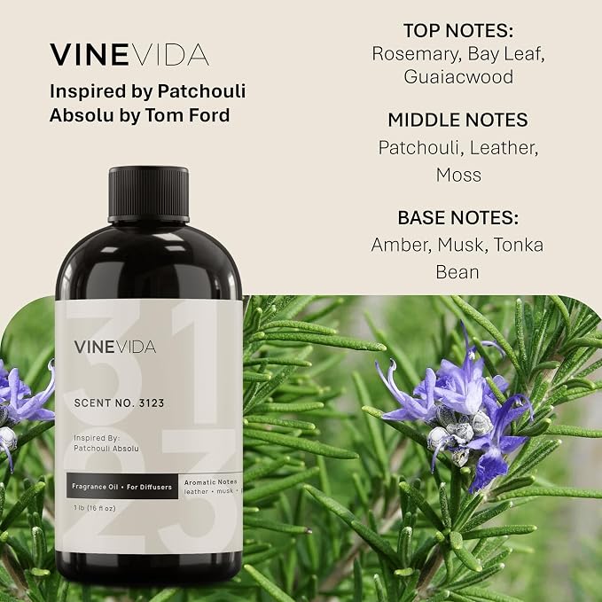 VINEVIDA [16 Oz] Inspired by: Patchouli Absolu; Diffuser Oil Refill | Premium Scent Diffuser Oil for Home | Non-Toxic Fragrance