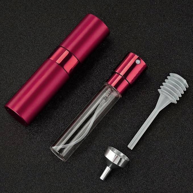 LISAPACK 8ML Atomizer Perfume Spray Bottle for Travel, Empty Refillable Cologne Dispenser, Portable Sprayer (Wine Red)