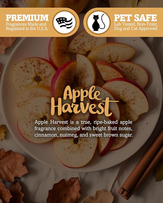 Shortie's Candle Company Apple Harvest Premium Wax Melts - 3 Oz., Strong & Long Lasting, Non-Toxic - Made with Essential & Natural Oils - Formula 117