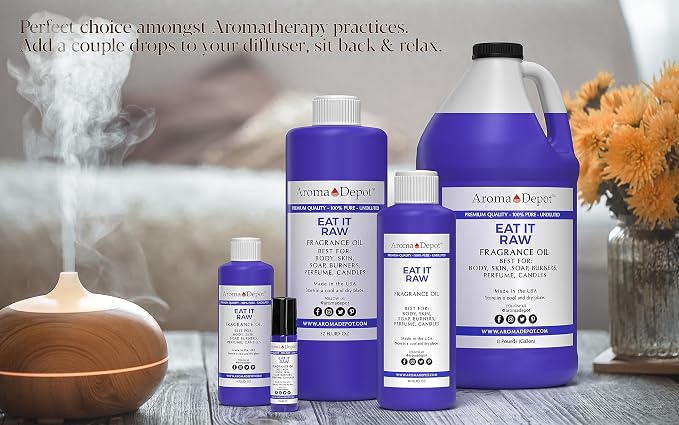 Eat it Raw Perfume/Body Fragrance Oil, Pure Uncut. Added to DIY Projects Such as Lotions, Butter, Soapmaking, and Incense Dipping. Add a Few Drops to Your Aromatherapy Diffuser. (8 oz.)
