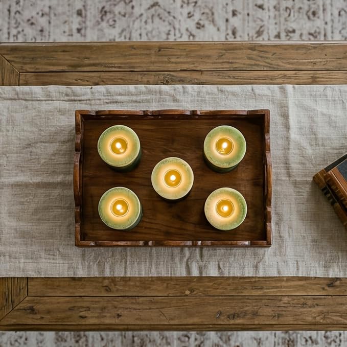 Aroma Naturals Votive Candles Essential Oil with Juniper Spruce and Basil, Evergreen Holiday, 6 Count