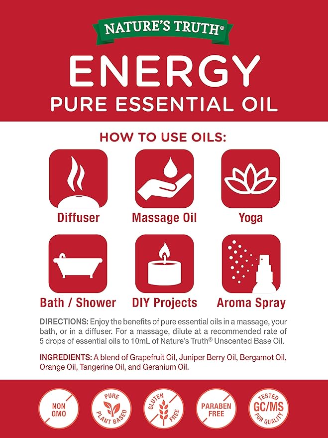 Nature's Truth Energy Essential Oil, 0.51 Fluid Ounce