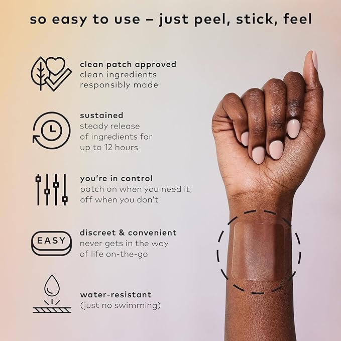 The Good Patch Be Calm Patch with Hemp, Supports Relaxation, Natural Patch with Hemp Extract, Ashwagandha Root, Passionflower, Plant Powered Wearable Wellness, Sustained Release (8 Total Patches)