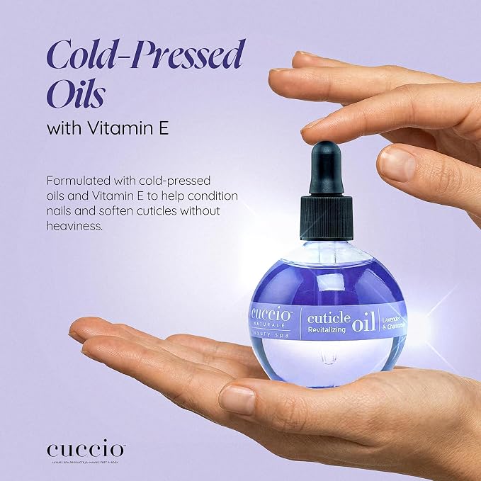 Cuccio Naturale Lavender & Chamomile Revitalizing Cuticle Oil, Lightweight Fast-Absorbing Hydrating Nail & Cuticle Conditioner, Cold-Pressed Oils + Vitamin E, 2.30 Fl Oz