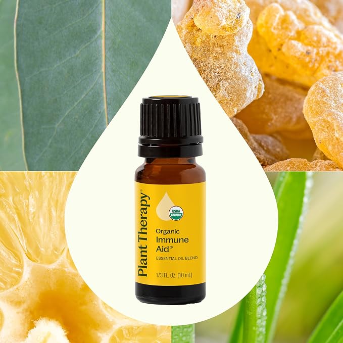 Plant Therapy Organic Immune Aid Essential Oil Blend, 10 mL (1/3 oz), 100% Pure, Undiluted, Supports a Healthy Immune System, Encourages Overall Wellness