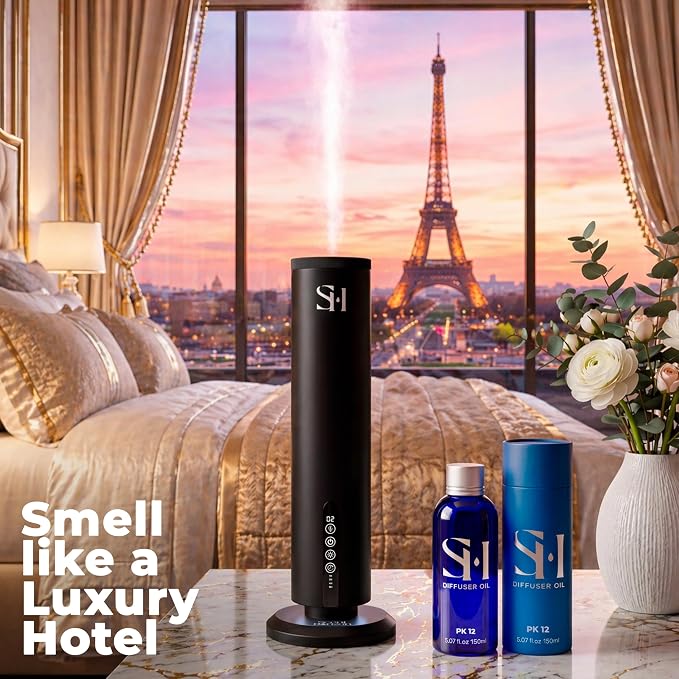 Paris 24k PK12 Hotel Scent Diffuser Oil | 5.07 Fl oz (150 ml) - Waterless Diffuser Oil Refill & Highly Concentrated Fragrance Oil, Diffuser Oil Scents Luxury, Hotel Oil Diffuser