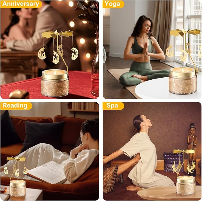 Rotatable Osmanthus Flower Scented Candle, Gifts for Women, Single-Wick with 20 Hours of Burn Time, Ideal for Creating Relaxing Ambience & Holiday Gifting (Angel)