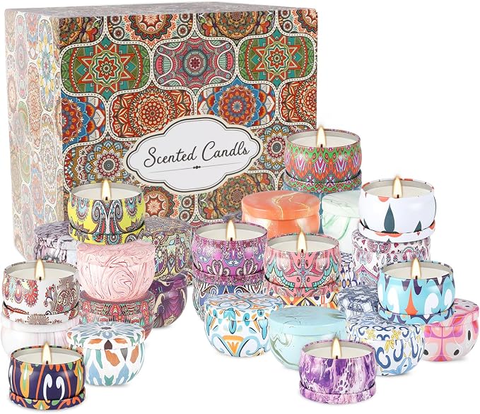 Onebird Set of 36 Scented Candle Gift Set,Natural Pure Soy Wax Aromatherapy Candles Essential Oils for Home and Women