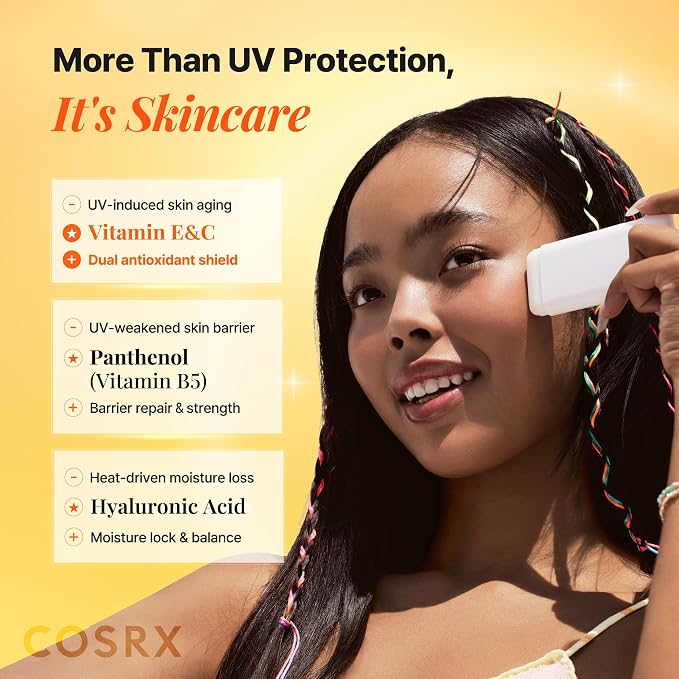 COSRX Airy-Light Clear Sunscreen Stick with Vitamin E&C SPF 50, 0.67 oz, 19g, Korean Suncreen Stick Suncare Sunblock, Lightweight, No White Cast, Water resistant, Oil Control Matte Sunscreen for Face