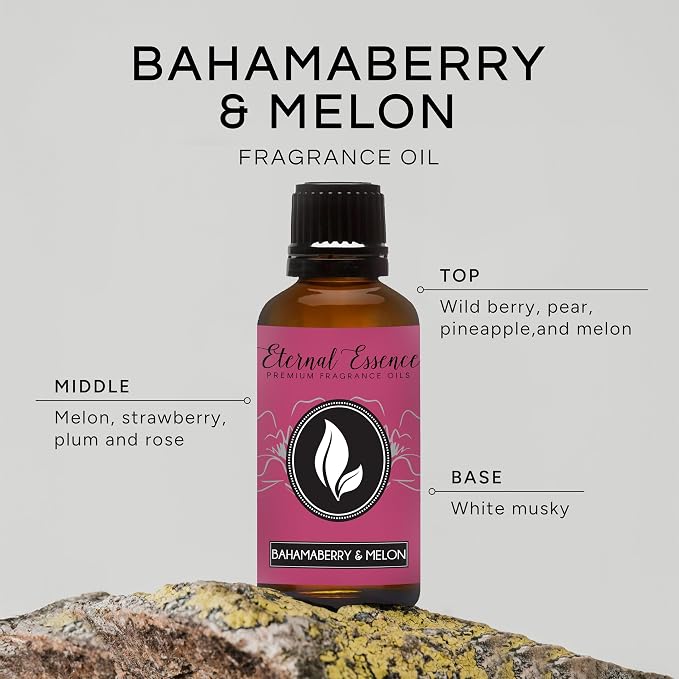 Eternal Essence Oils Bahama Berry & Melon 30ml Premium Fragrance Oil - for Candle, Soap Making, Aromatherapy, Diffusers, Home Care, & Humidifiers