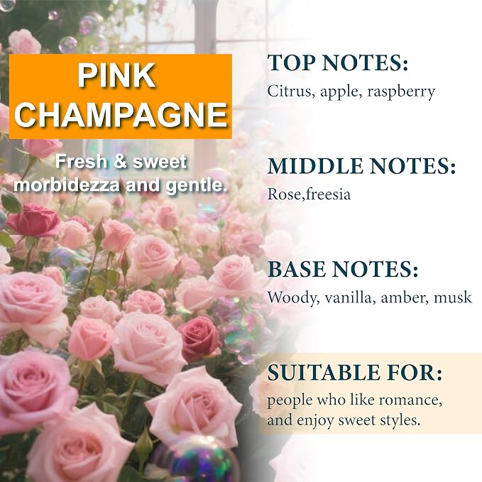 Hanging Car Air Freshener (Pack of 3) : Luxury Car Perfume for Women Men | Cute & Reusable Bottle with 45+ Days Long-Lasting Fragrance Oil Diffuser, Pink Champagne