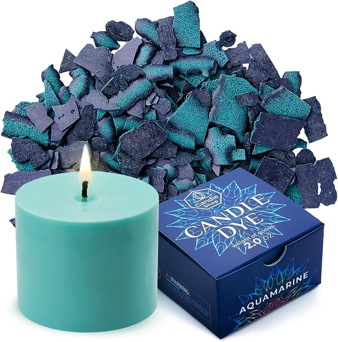 Aquamarine Candle Dye 2oz for Soy Candle Making – Highly Concentrated Candle Wax Dyes – Candle Shop Premium Color Dye Chips for Soy Wax, Beeswax, Paraffin