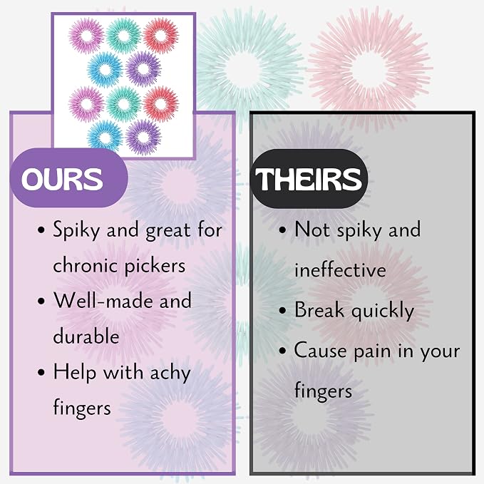 Mr. Pen- Spiky Sensory Rings, 10 Pack, Pastel Colors | Stress Relief Fidget Sensory Toys, Fidget Ring for Anxiety, Massager, Individuals with BFRB, ADHD and Attention Disorder