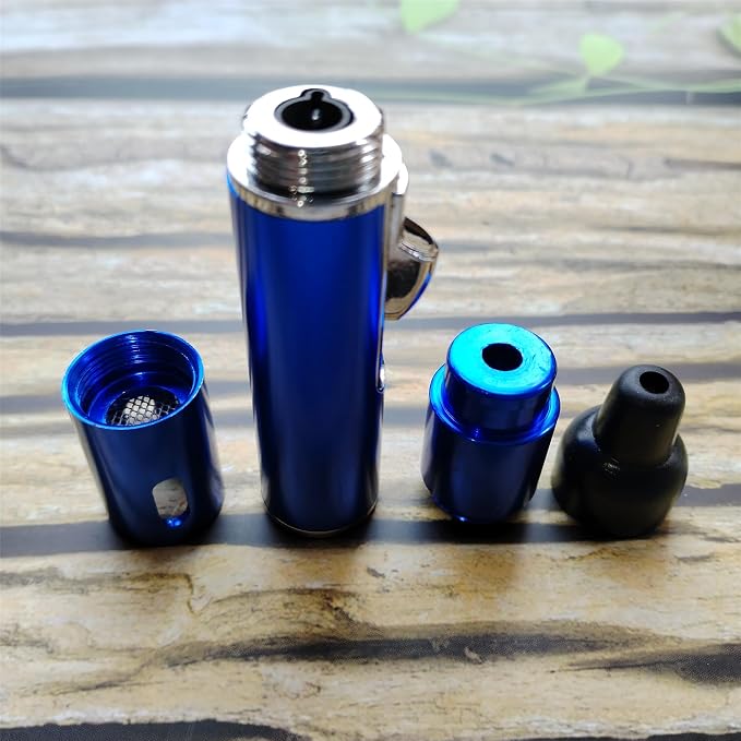 Torch Lighter,Handheld Multifunctional All-in-One Tube Built-in Detachable Windproof Lighter,Outdoor,Indoor,Camping,Candle,Birthday,Blue