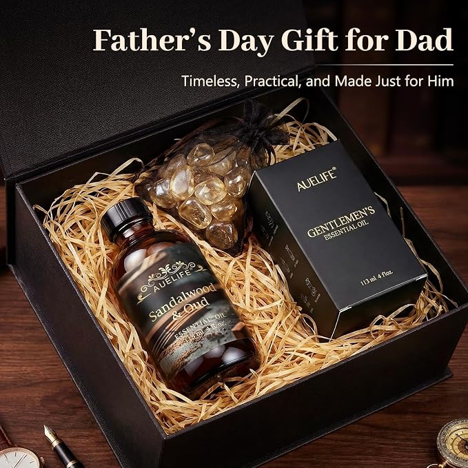 Auelife 4oz Whiskey Tobacco Men Essential Oils for Diffusers for Home - Long Lasting Fragrance Oil for Candle & Soap Making, Father's Day & Birthday Gifts for Him, Masculine Scent for Men Gift