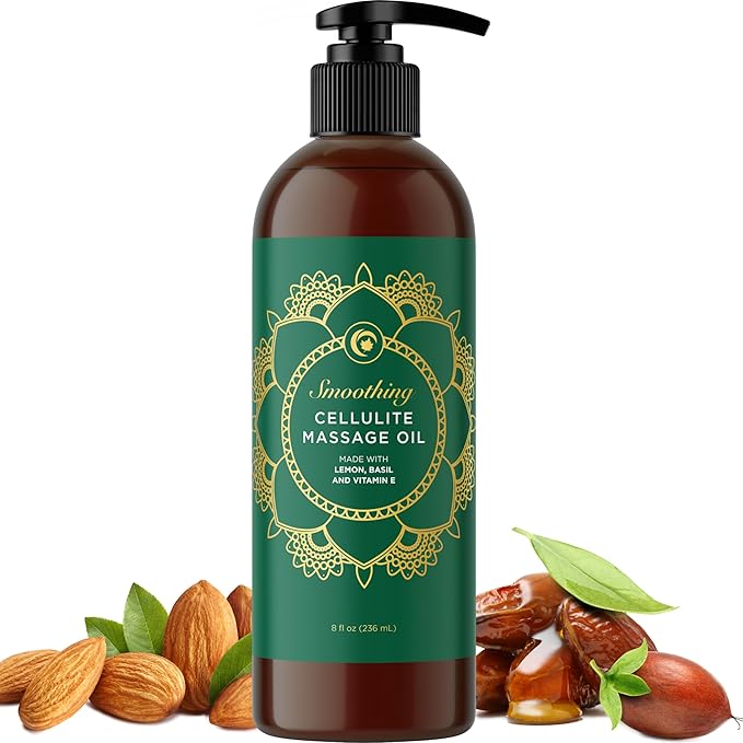 Smoothing Anti Cellulite Massage Oil - Slimming Cellulite Oil with Clinically Studied ShapePerfection for Enhanced Microcirculation and Body Contouring - Vegan Non GMO & Gluten Free (8 Fl Oz)