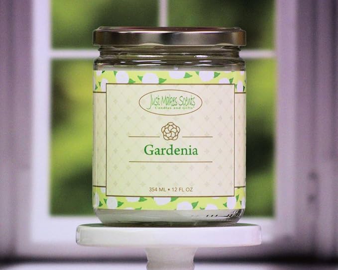 Gardenia Scented Blended Soy Candle by Just Makes Scents (12 oz)