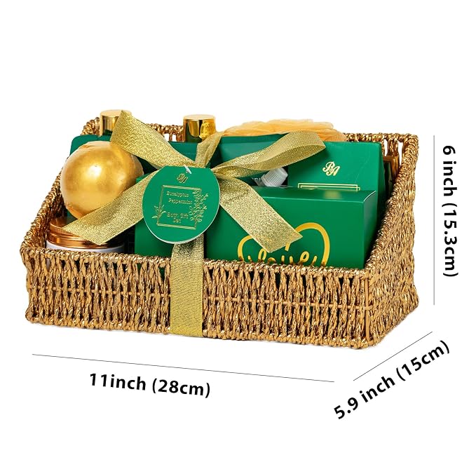 Gifts for Women & Men, Eucalyptus 32 Pcs Bath & Body Gift Basket for Women & Men, Fathers Day Gift, Hydrating Face Skin Care Kit, Self-Care Home Spa Basket Gift Set, Birthday, Christmas, Anniversary