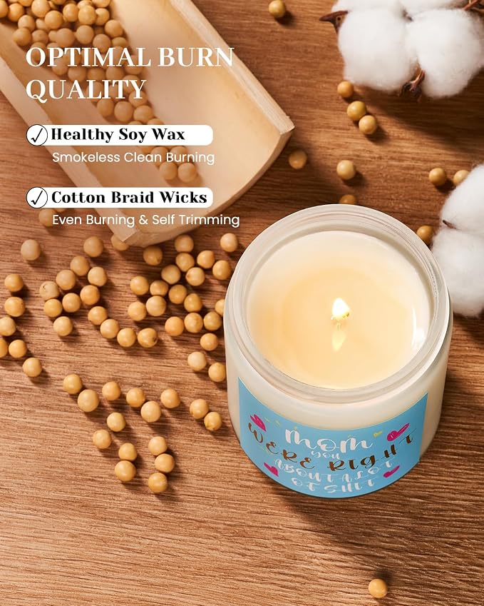 M&SENSE Mom You were Right Scented Candle, Thanksgiving Day Gift for Mother from Daughter Son, Presents for Christmas, Gag Gitfs for Step Mother
