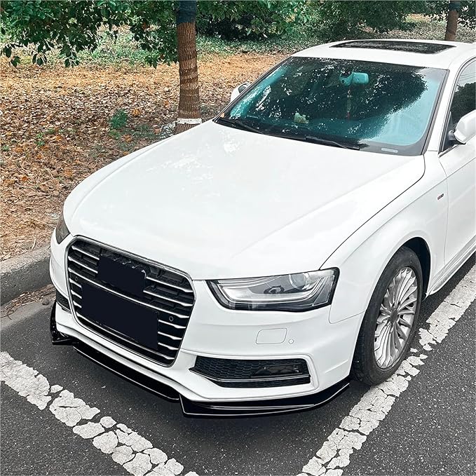 Car Front Bumper Lip Splitter For Audi A4 S-Line S4 B8.5 2012-2015 Glossy Black 3Pcs Spoiler Diffuser Body Kit
