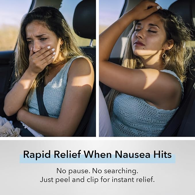 QueaseEASE QuickPACK Nausea Nasal Inhaler Kit, Travel Essentials for Motion Sickness, Pregnancy, Chemo, & Queasy Moments, 4 Portable Essential Oil Pods with Hands-Free Clip
