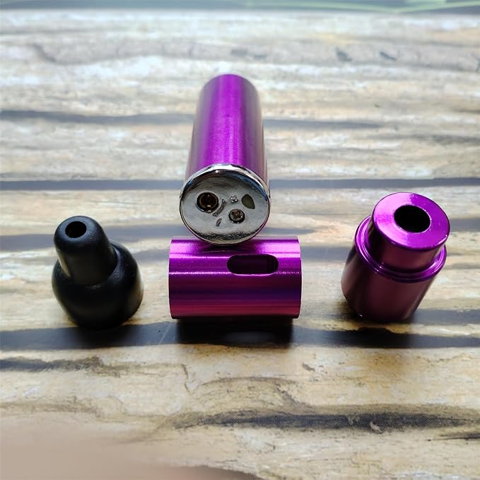 Torch Lighter,Handheld Multifunctional All-in-One Tube Built-in Detachable Windproof Lighter,Outdoor,Indoor,Camping,Candle,Birthday,Purple(2PCS)