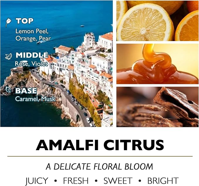 Amalfi Citrus Scented Candles, 18oz Soy Candles Non Toxic 4-Wick Large Candle Jars, Over 50 Hours of Burning Time, Ideal for Gifting, Events, Home Decor