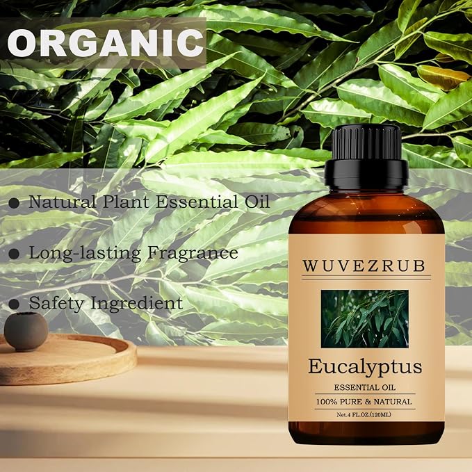 Eucalyptus Essential Oil - 120ML, 100% Pure and Natural for Aromatherapy Diffuser - 4 Fl Oz